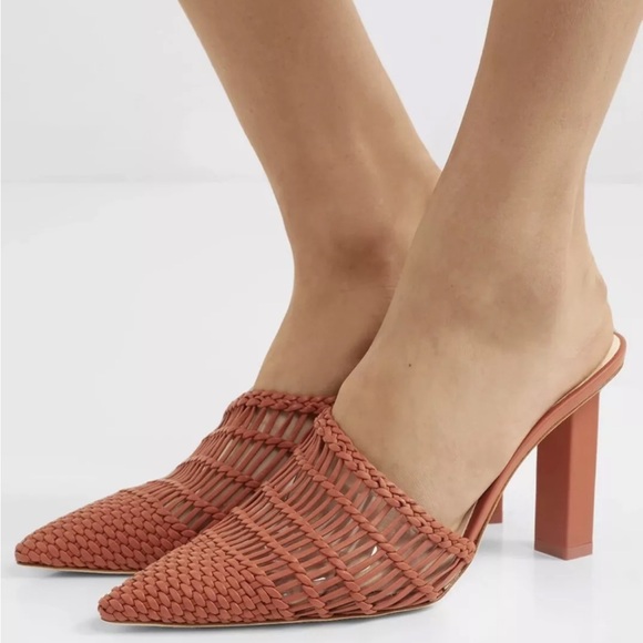 NWOT Cult Gaia Raya Woven Leather Mules - Picture 2 of 6